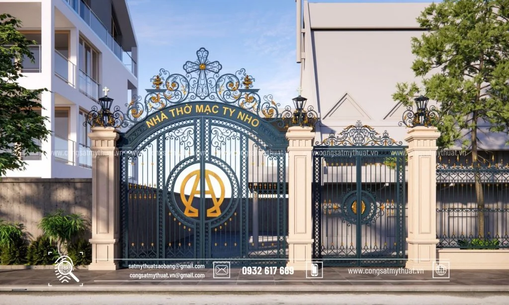 cổng sắt mỹ thuật sao băng cssb 0027