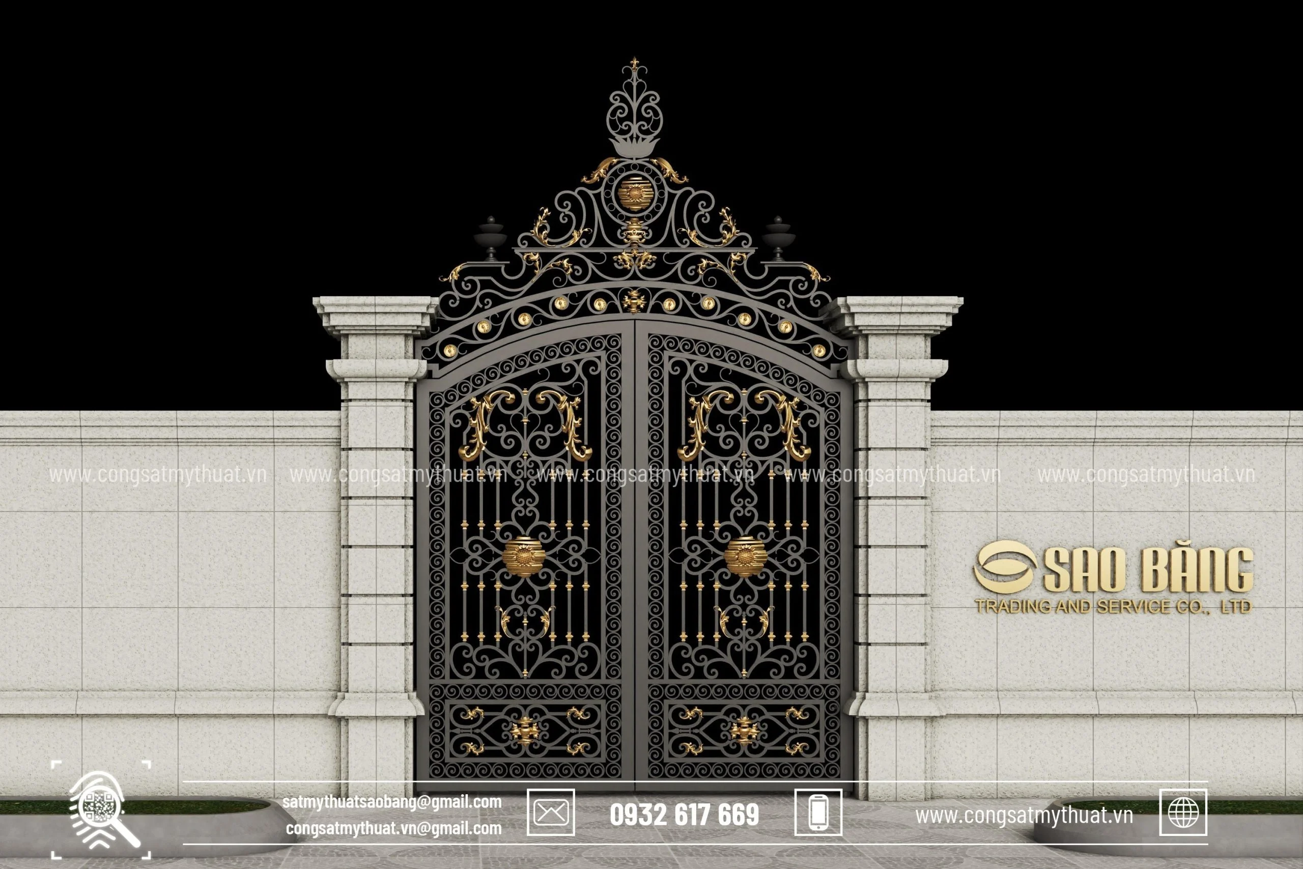 Cổng sắt mỹ thuật CSSB 0019