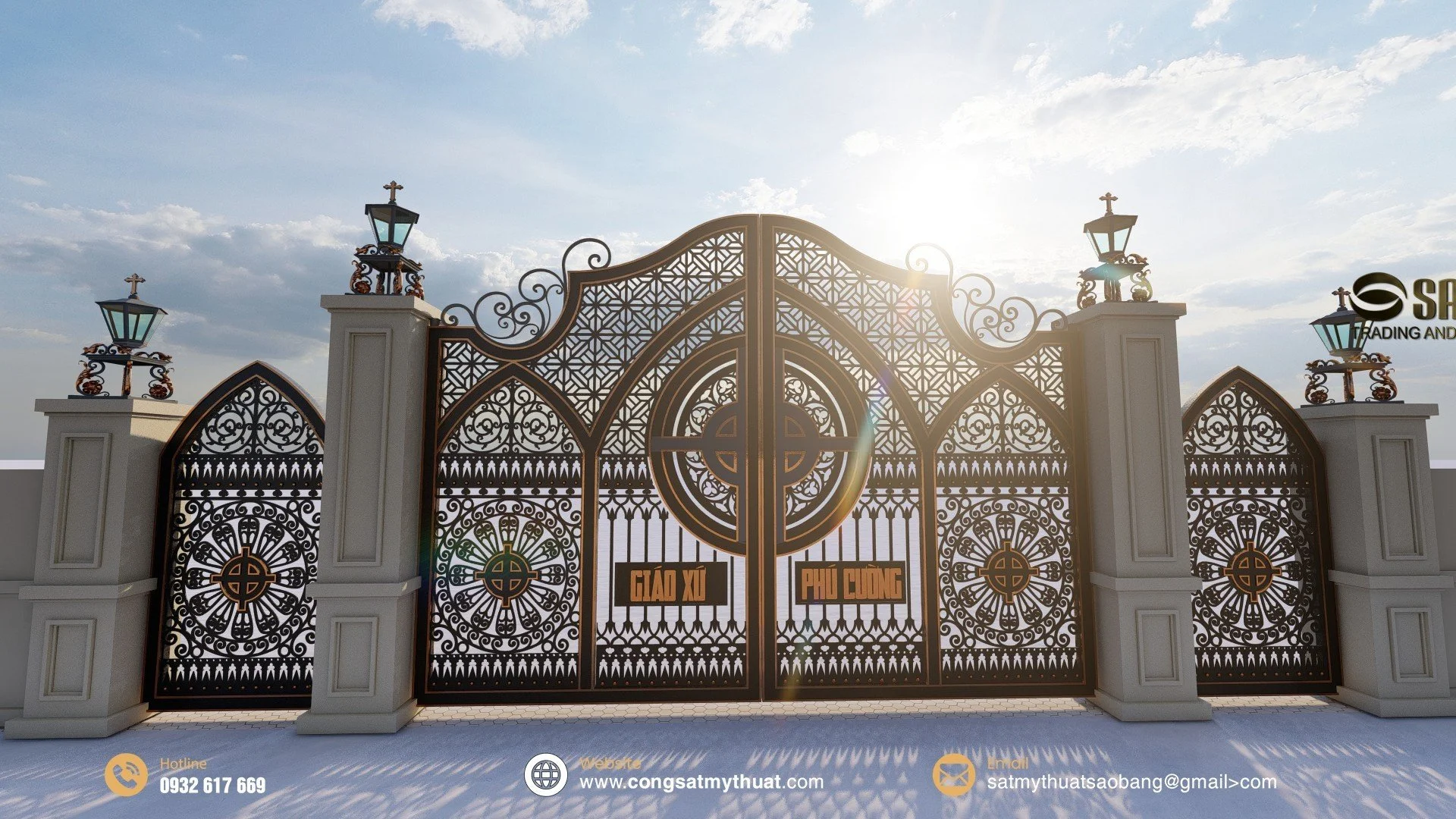 Mẫu cổng sắt nhà thờ đẹp