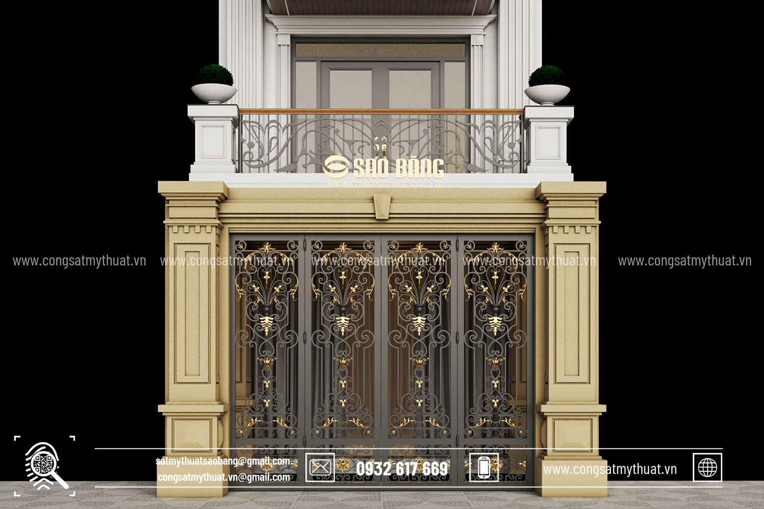 Phân loại cửa sắt mỹ thuật 4 cánh