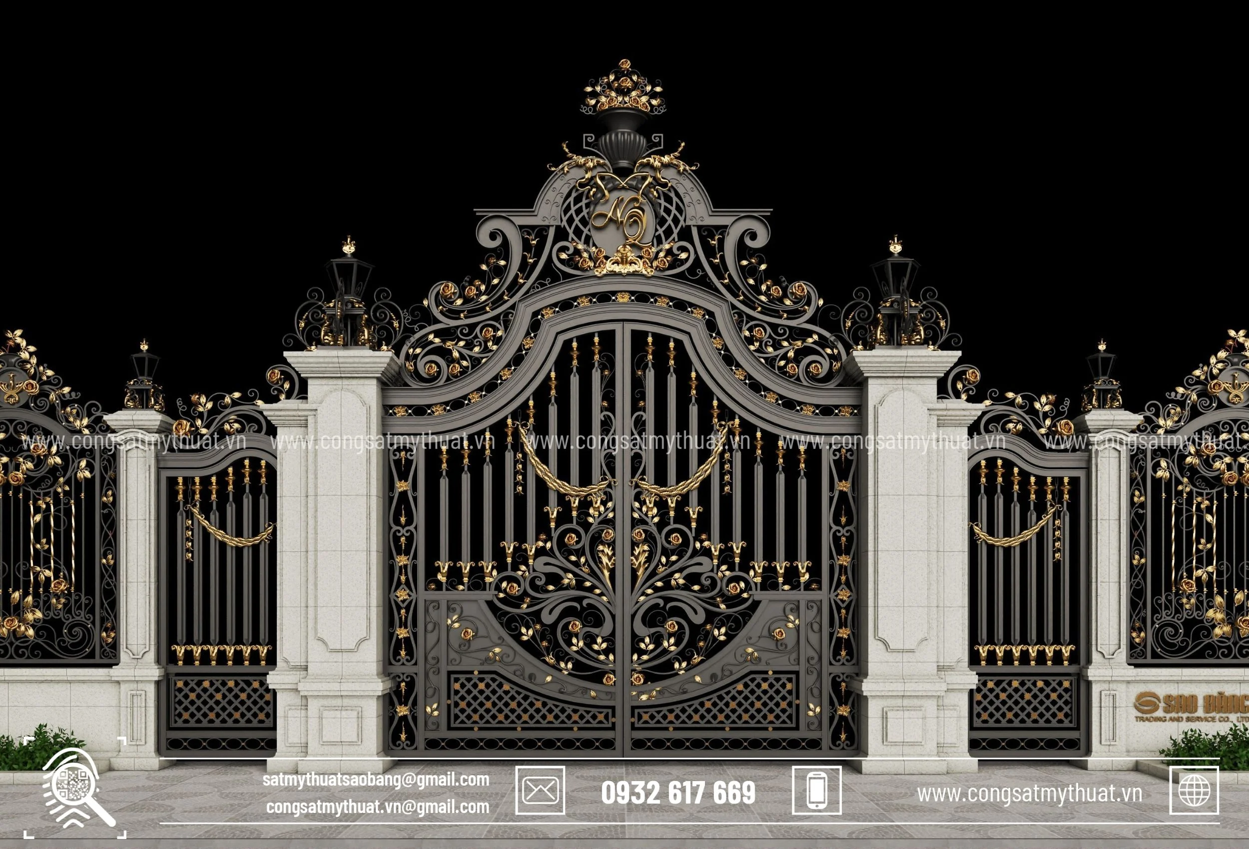Cổng sắt mỹ thuật CSSB 0023