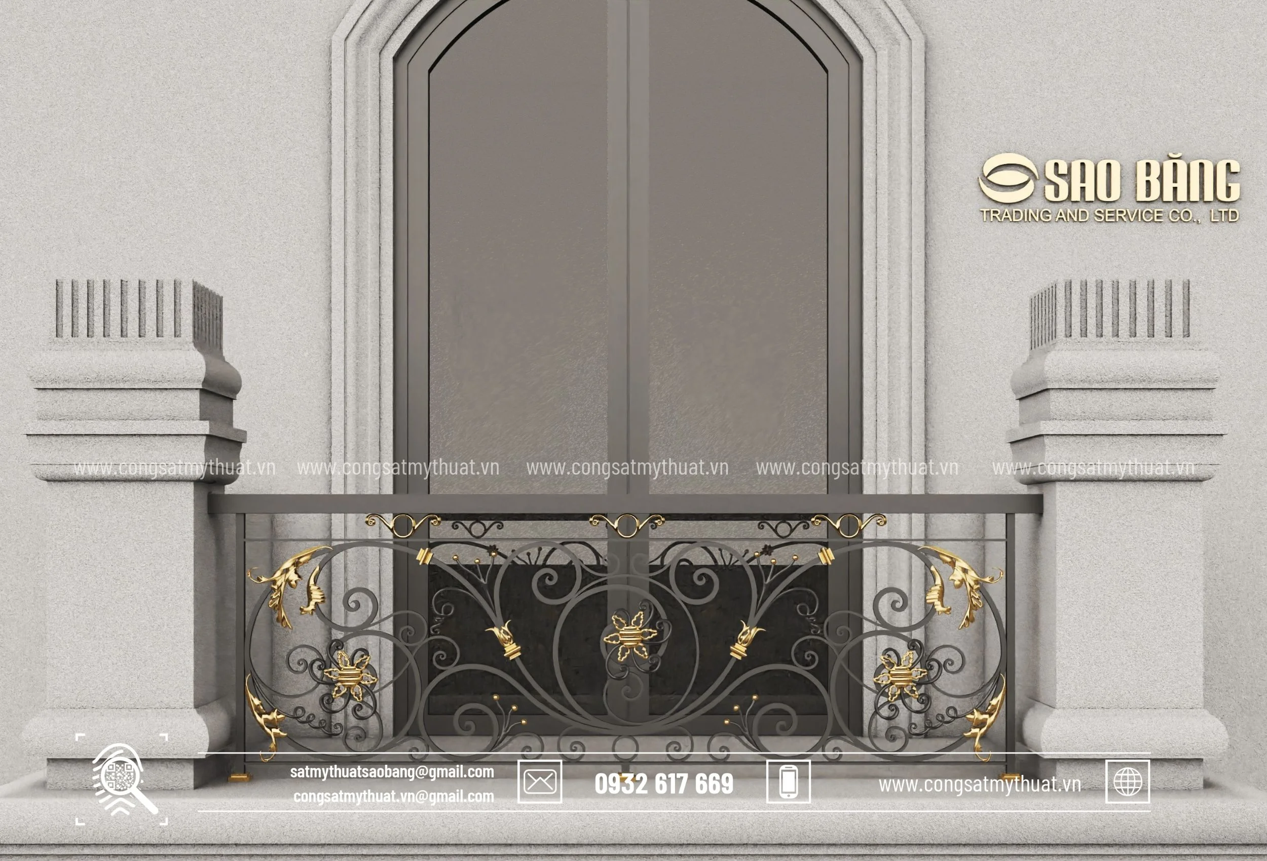 Ban công sắt mỹ thuật BCSB 0002