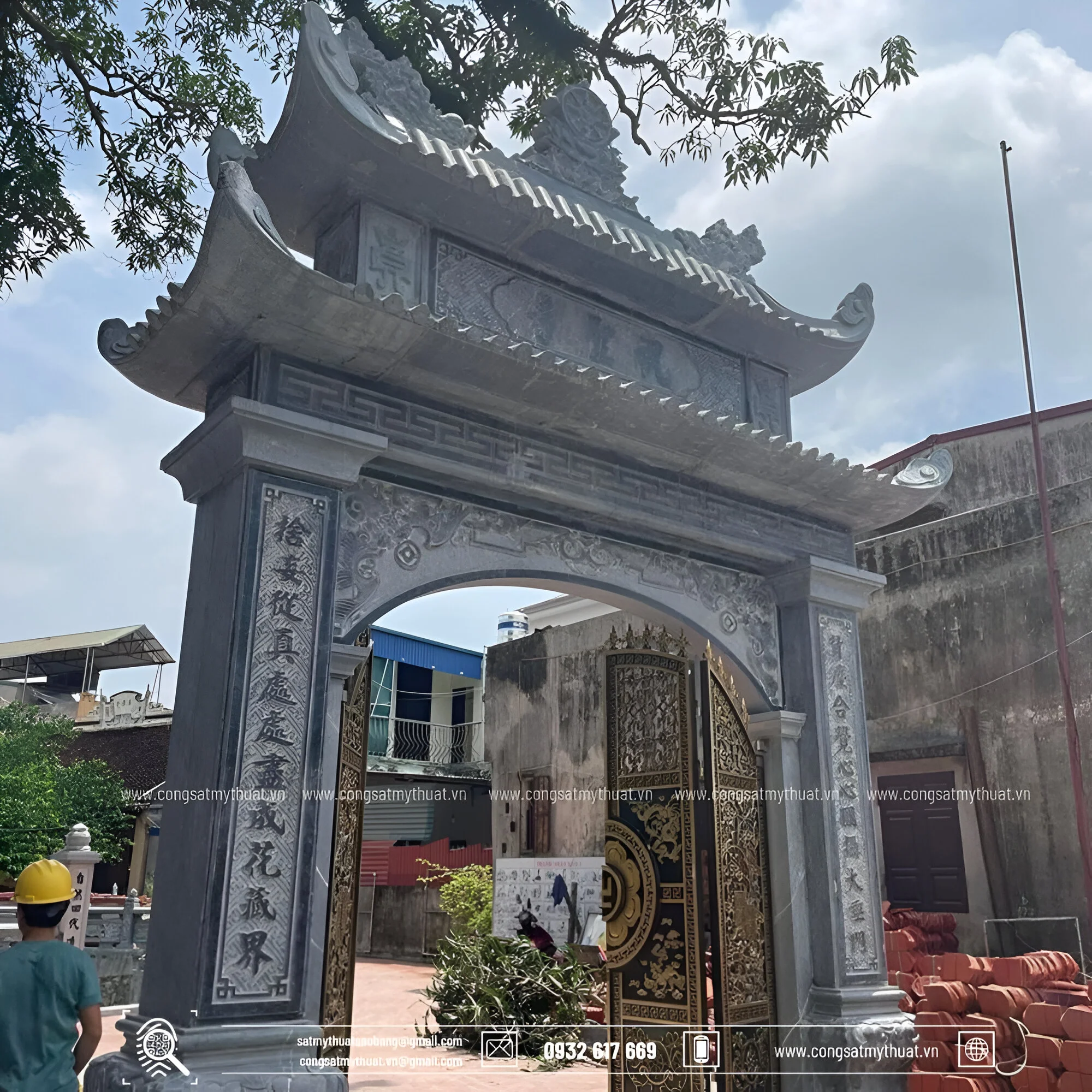 52+ Mẫu cổng chùa đẹp nhất Việt Nam thời thượng nhất 2025 Cổng chùa làm bằng đá