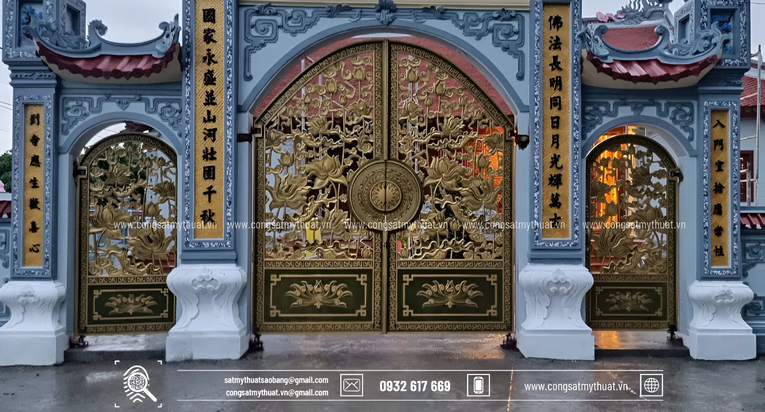 52+ Mẫu cổng chùa đẹp nhất Việt Nam thời thượng nhất 2025 Cổng chùa nghệ thuật bằng nhôm đúc