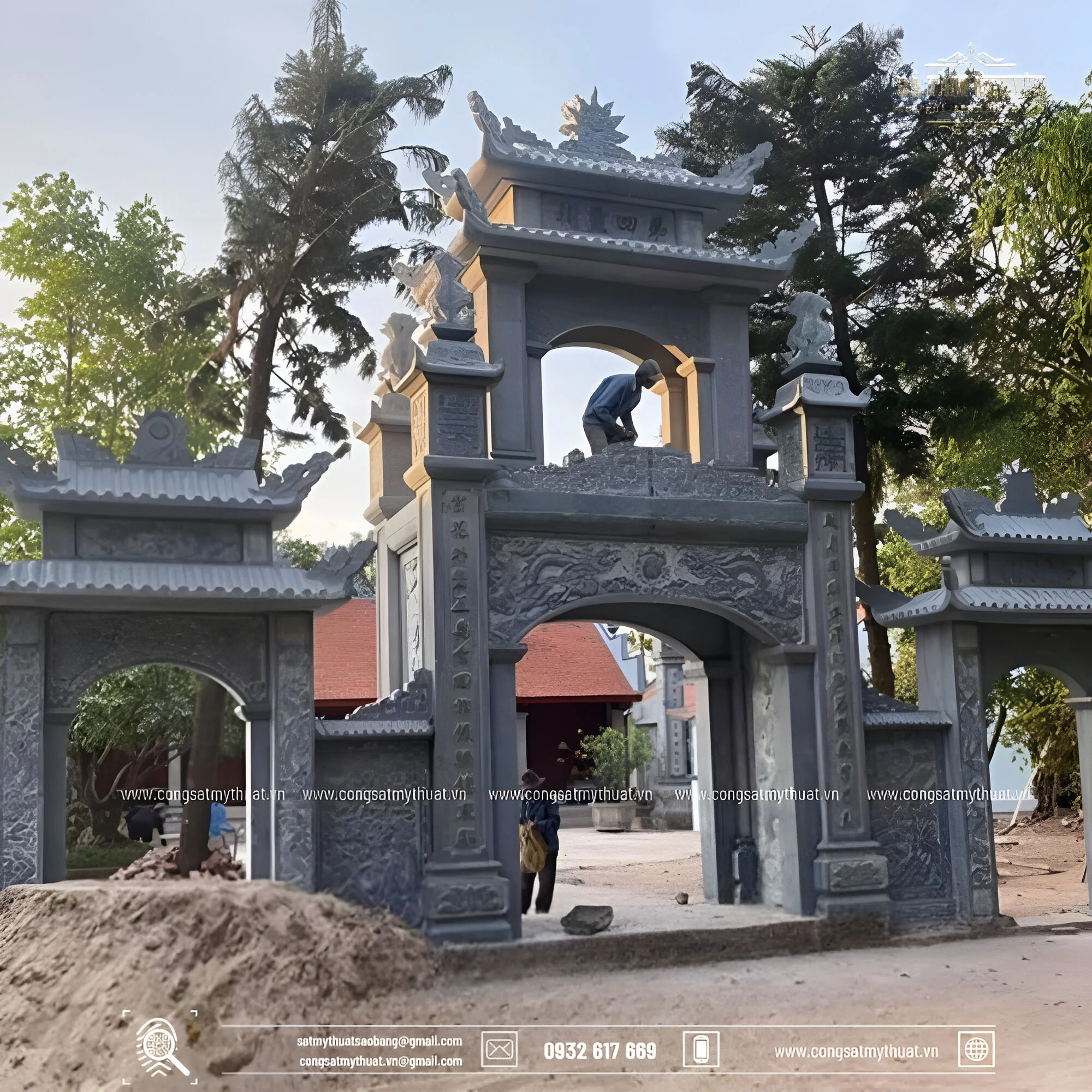 52+ Mẫu cổng chùa đẹp nhất Việt Nam thời thượng nhất 2025 Cổng chùa làm bằng đá