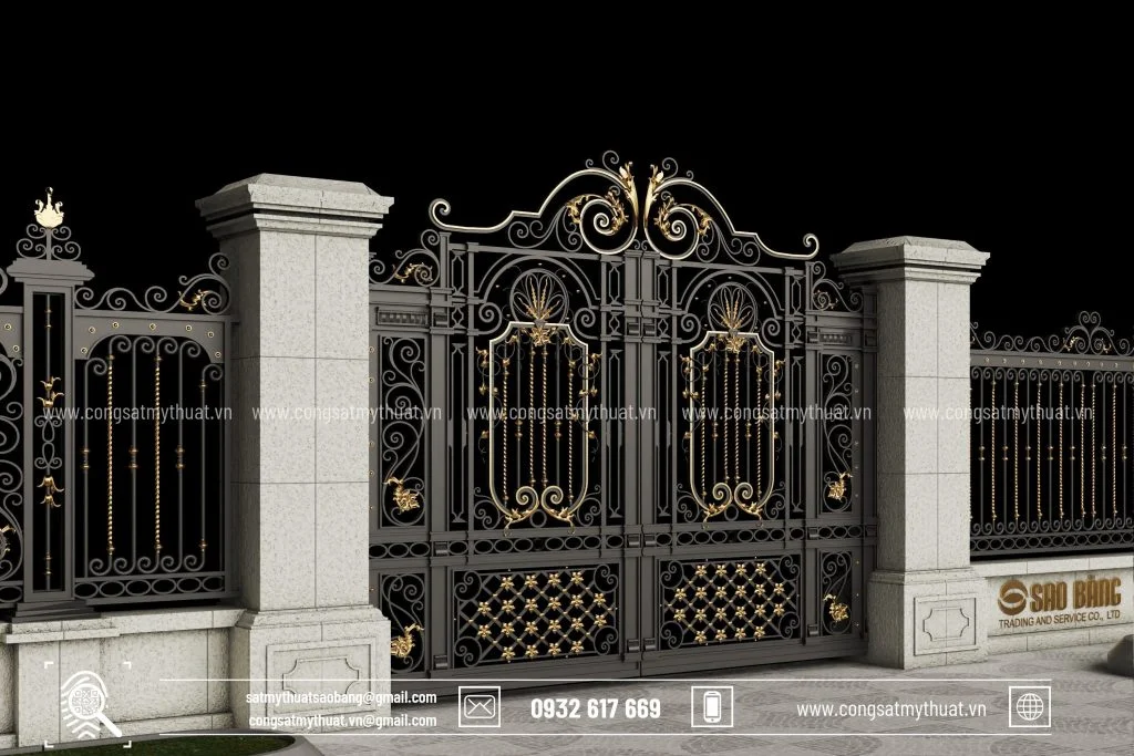 Cổng sắt biệt thự tân cổ điển được ưa chuộng nhất.