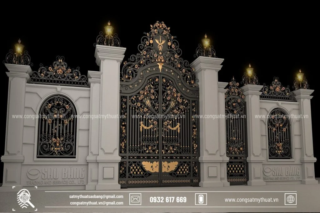 Cổng lâu đài đẳng cấp, sang trọng