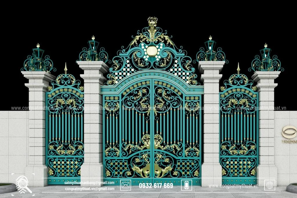 Cổng biệt thự nhà vườn