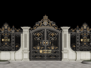 Cửa Cổng mỹ thuật CSSB-0018 quyền quý, lộng lẫy xa hoa KTT043