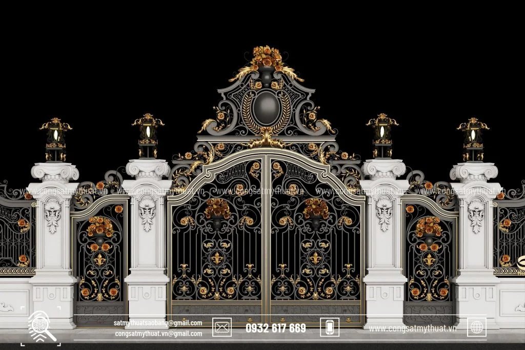 Làm cổng sắt mỹ thuật nên đến Cơ khí Sao Băng