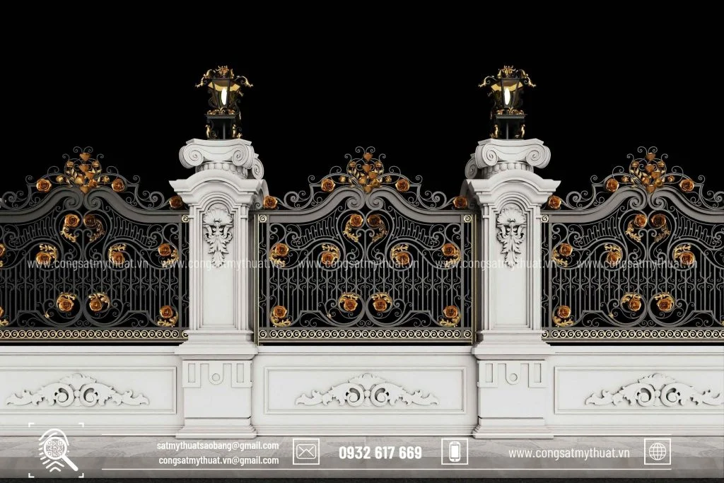 Tường rào cho biệt thự kiểu Pháp