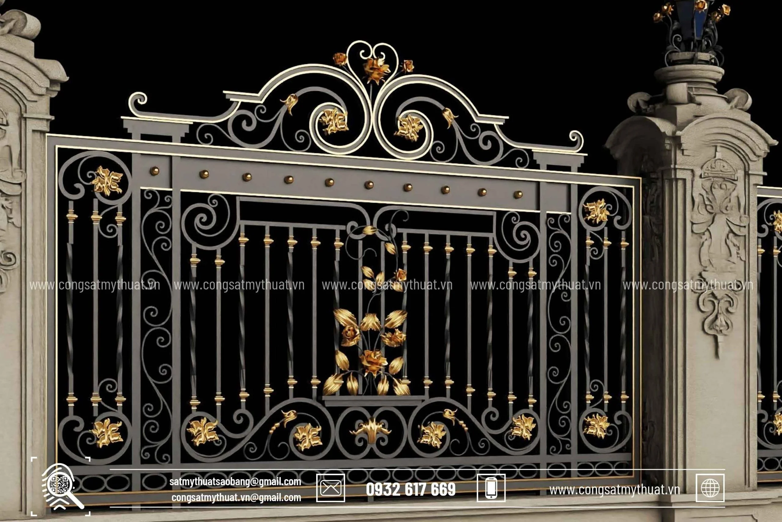 Hàng rào sắt mỹ thuật HRSB-0006-2