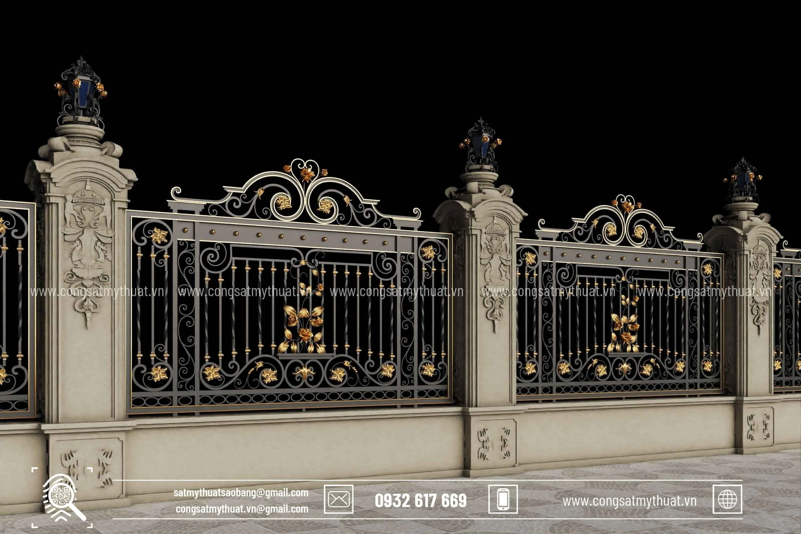 Hàng rào sắt mỹ thuật HRSB-0006-6