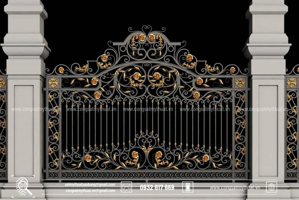 Mẫu khung bảo vệ hàng rào sắt mỹ thuật
