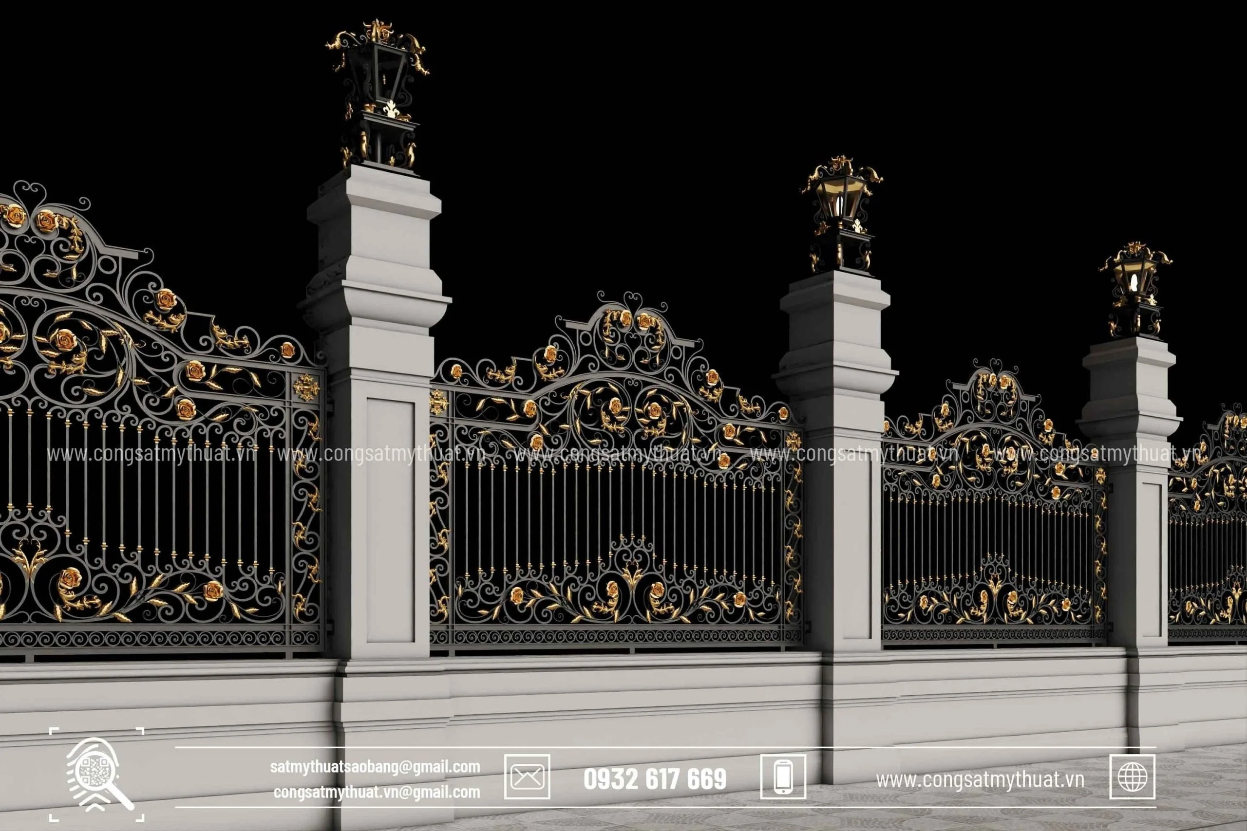 Hàng rào sắt mỹ thuật HRSB-0007-5