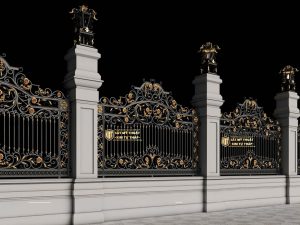 Hàng rào sắt mỹ thuật HRSB-0007 Luxury, ấn tượng KTT HR001