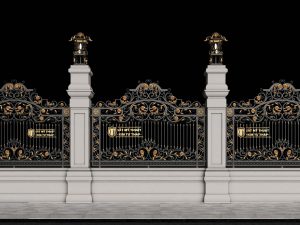 Hàng rào sắt mỹ thuật HRSB-0007 Luxury, ấn tượng KTT HR001.1