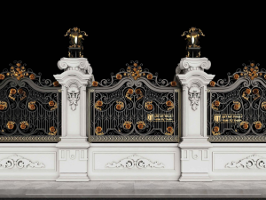 Hàng rào sắt mỹ thuật HRSB-0005 Cổ điển sang trọng KTT HR003.1