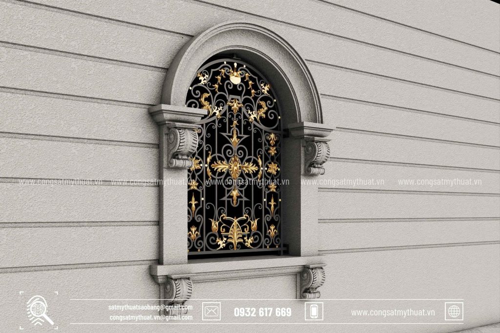 Khung sắt mỹ thuật bảo vệ cửa sổ