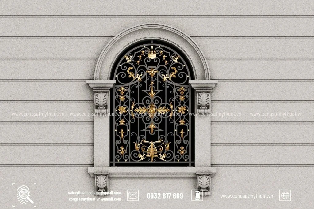 Hoa sắt cửa sổ mỹ thuật đẹp, lộng lẫy