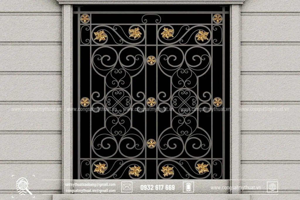 Khung sắt mỹ thuật bảo vệ cửa sổ