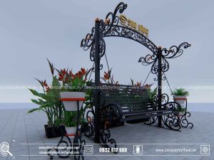 Xích đu sắt mỹ thuật XDSB-0006