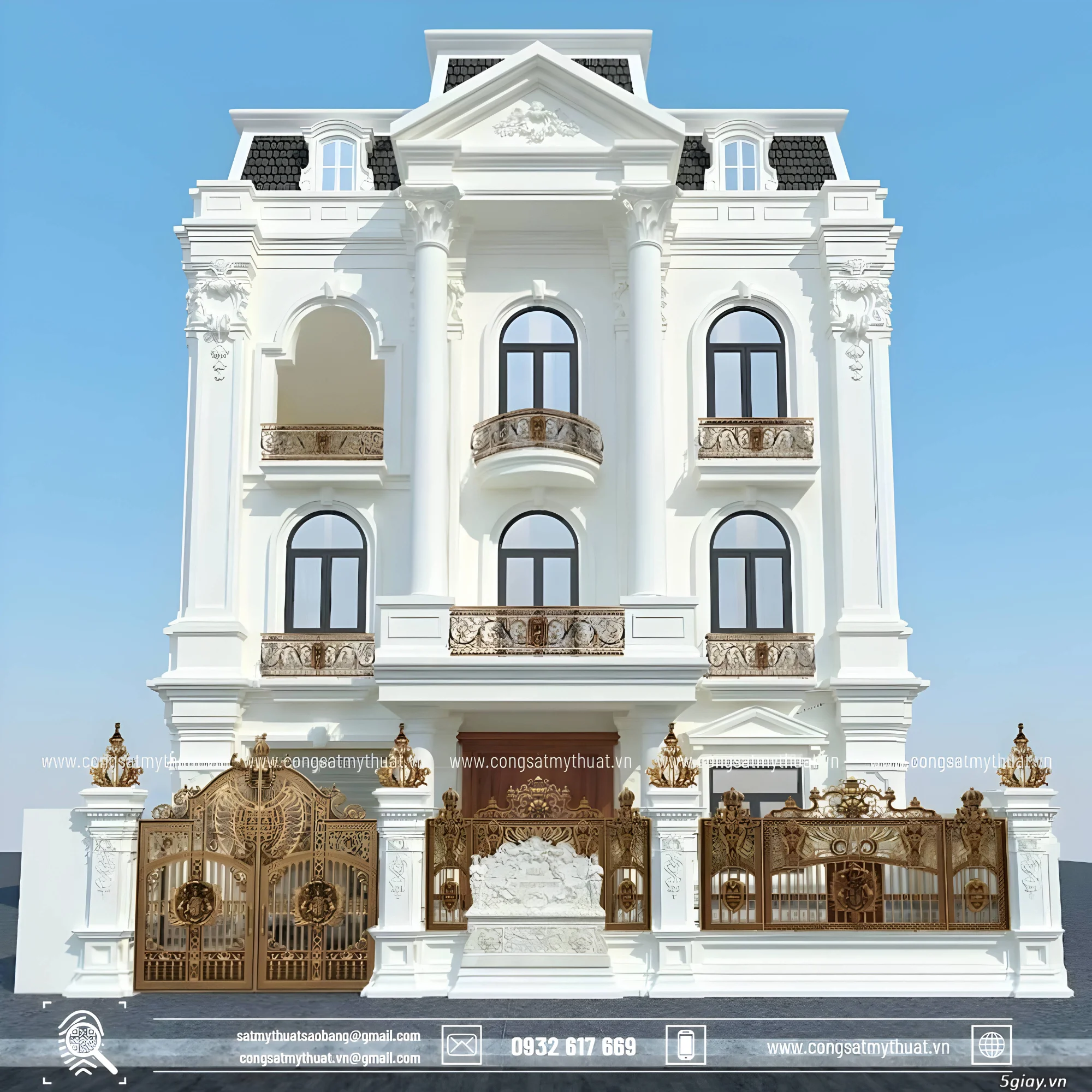 101+ Mẫu cổng biệt thự đẹp hiện đại & đơn giản lộng lẫy nhất Mẫu cổng hàng rào biệt thự Châu Âu