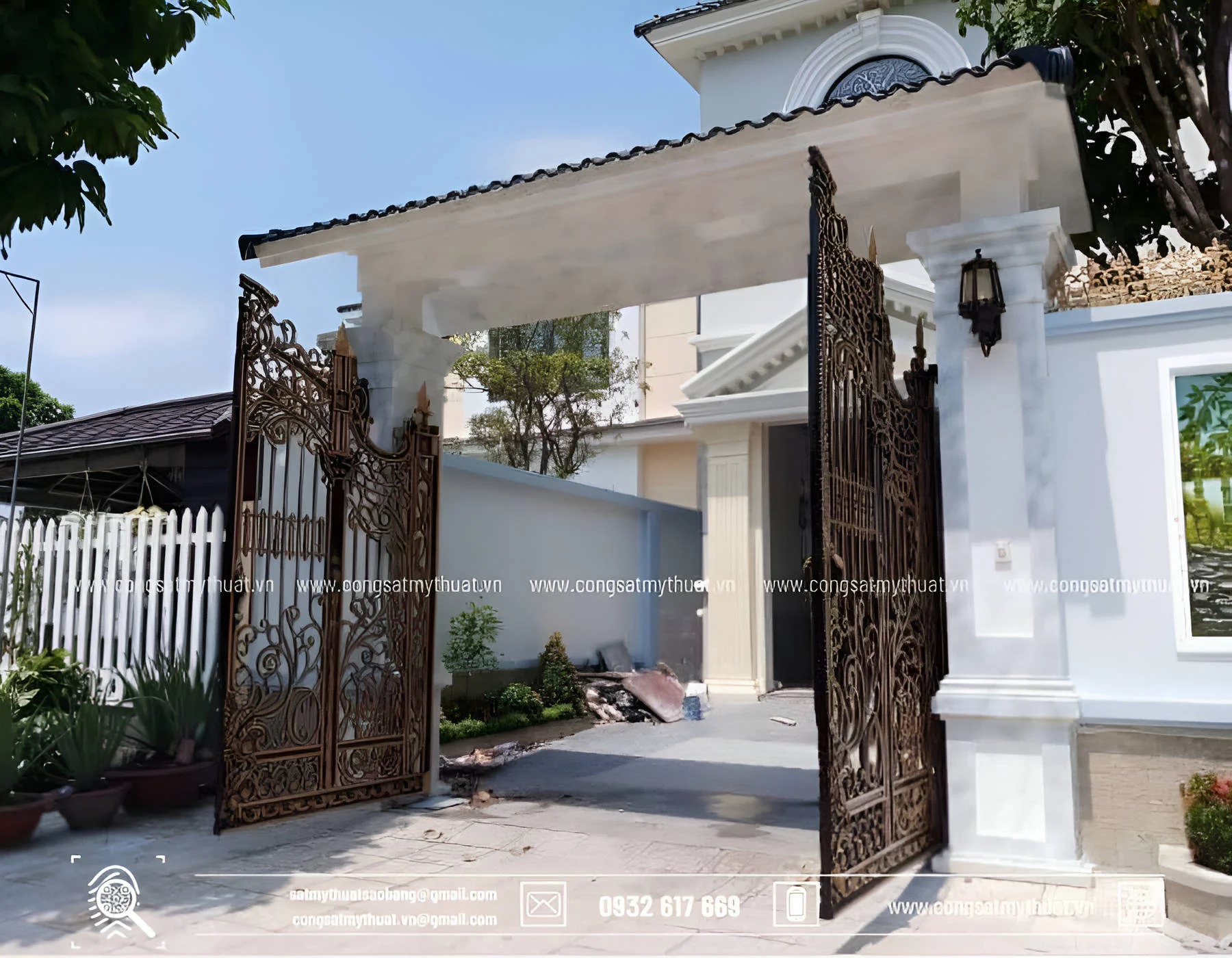 Chọn Kích thước cổng biệt thự theo phong thủy, hợp mệnh nhất Kinh nghiệm chọn hướng mở cổng