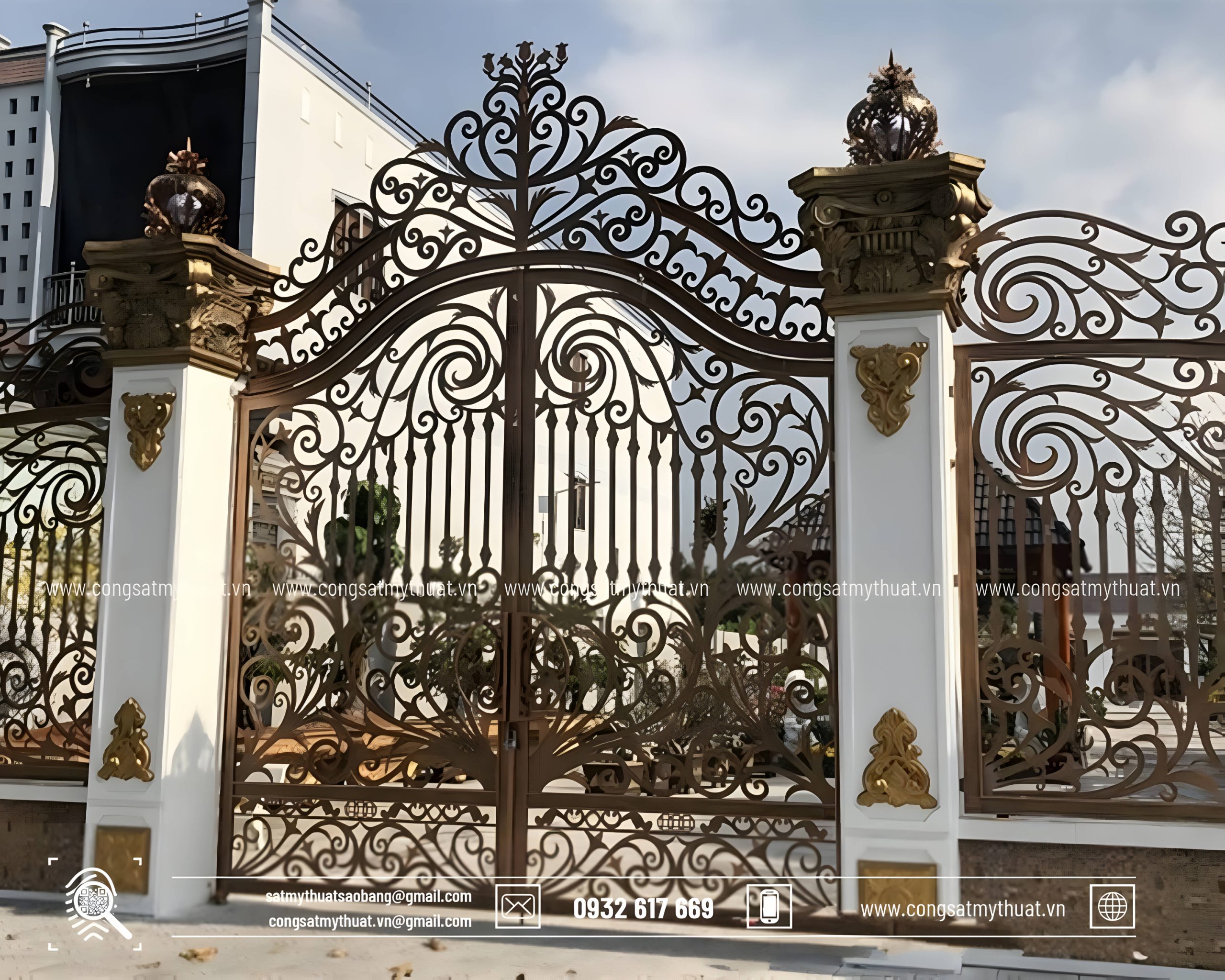 Báo giá cổng nhôm đúc LC những mẫu cổng biệt thự đẹp nhất được nhiều người  lựa chọn