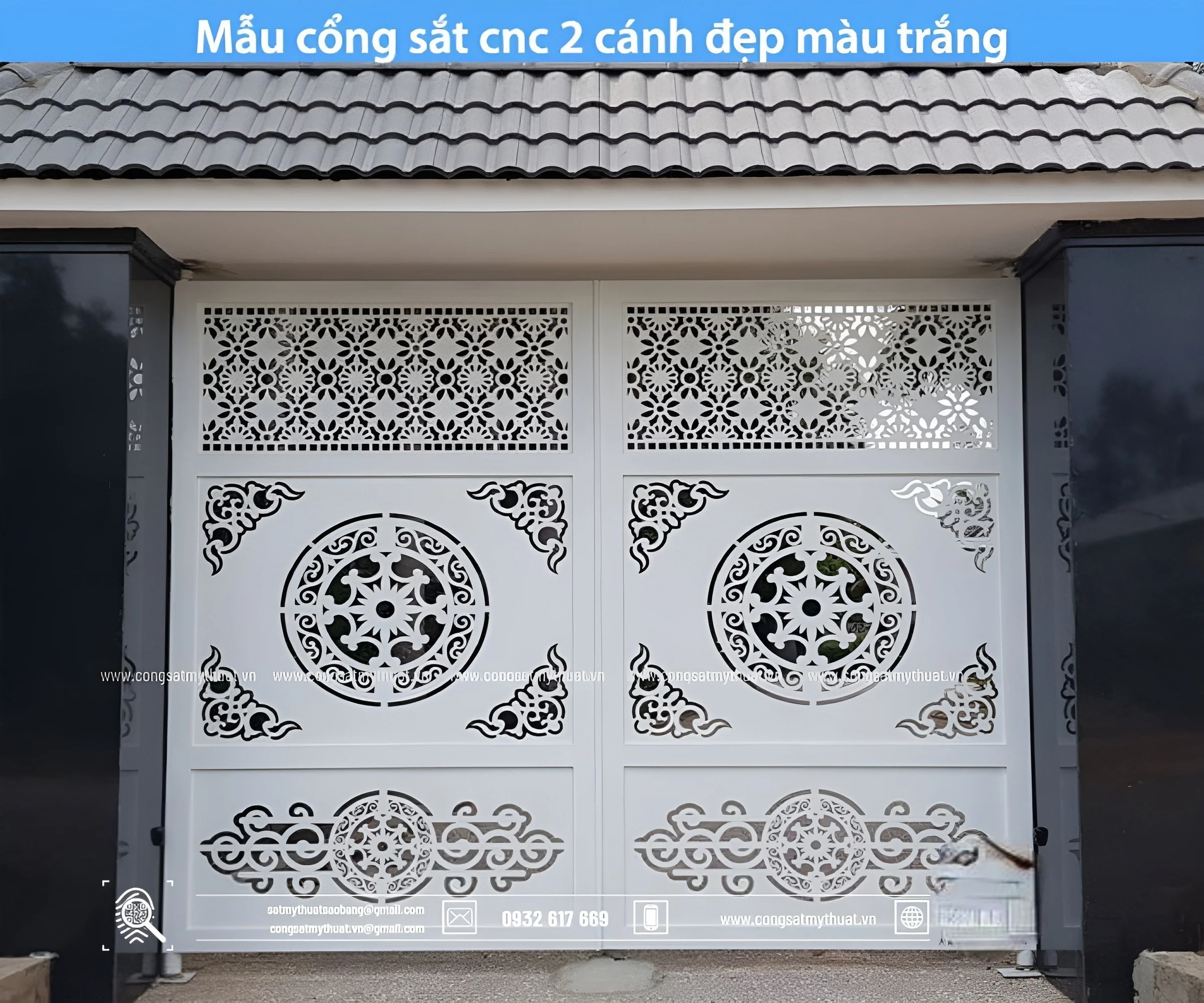 Kích thước cổng sắt 2 cánh theo phong thủy chuẩn nhất 2023 Cổng sắt 2 cánh cân đối