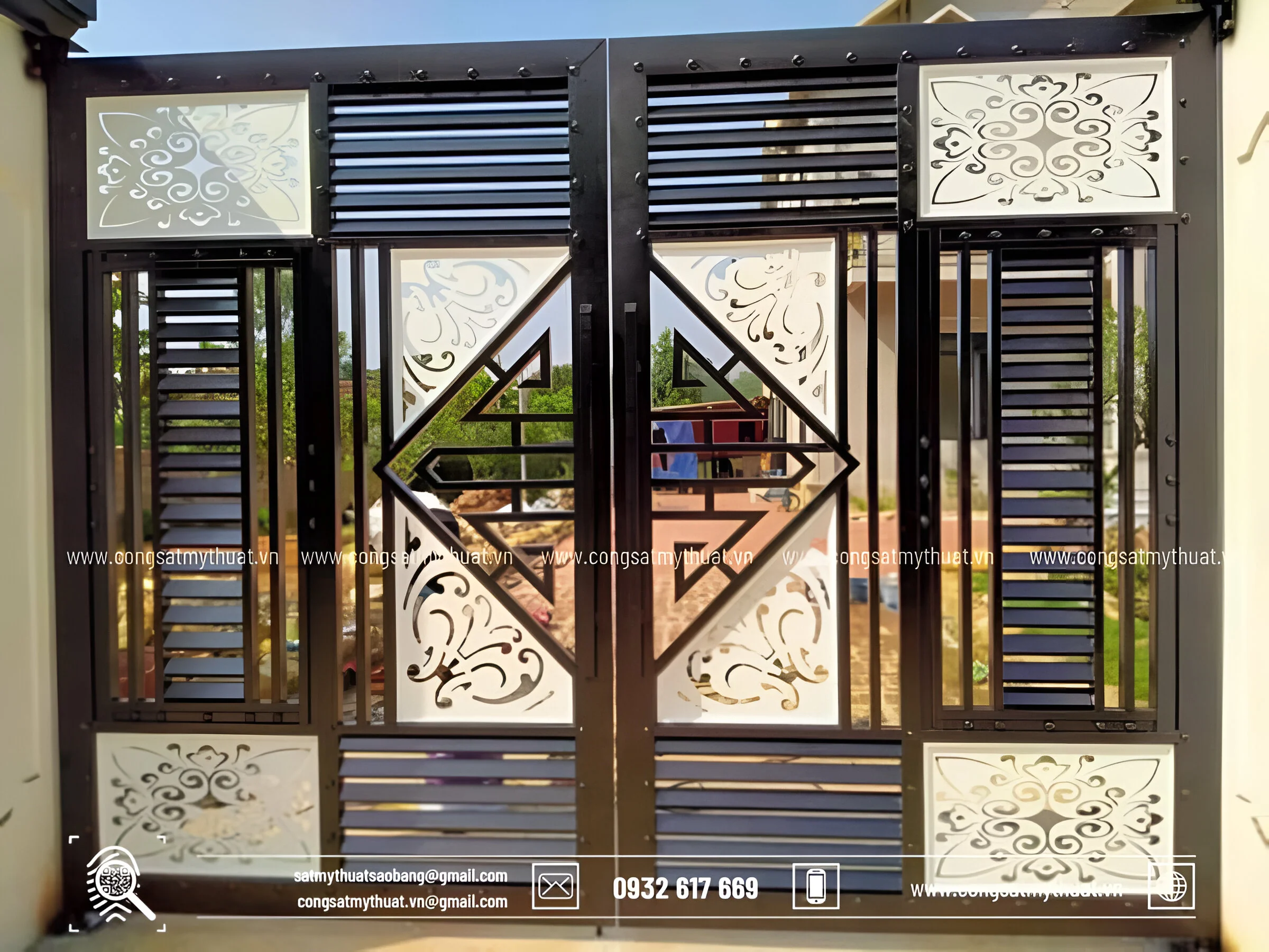 Kích thước cổng sắt 2 cánh theo phong thủy chuẩn nhất 2023 Cổng sắt hộp 2 cánh đẹp nhất hiện nay