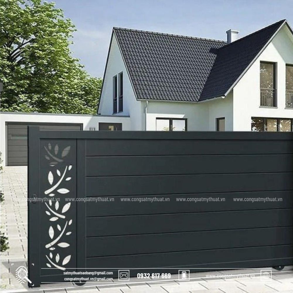 Top 50+ mẫu cửa cổng sắt lùa đẹp nhất năm 2023 8