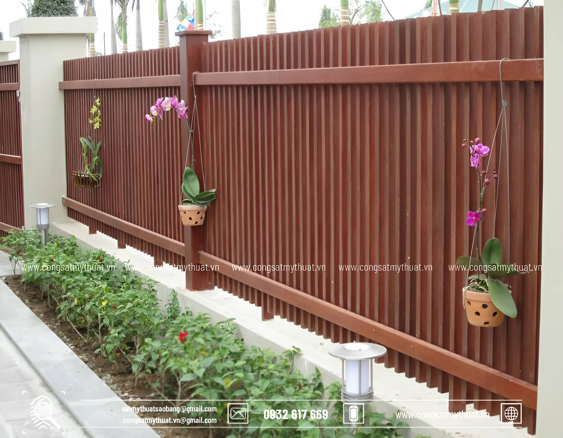 101+ Mẫu hàng rào biệt thự đẹp lộng lẫy xa hoa nhất (2025) Hàng rào gỗ