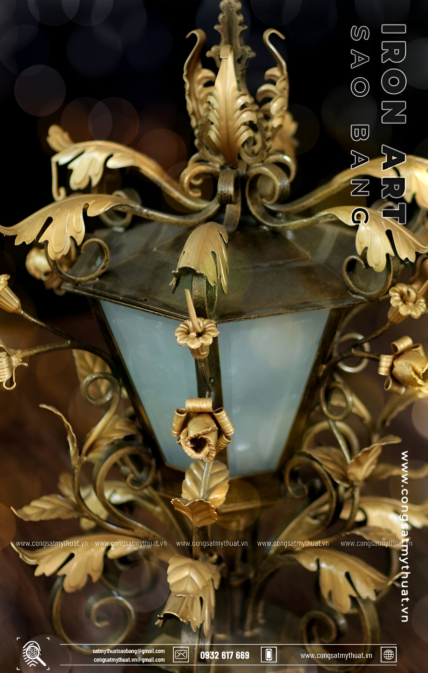 Đèn sắt mỹ thuật cao cấp tại Cơ khí mỹ thuật Sao Băng