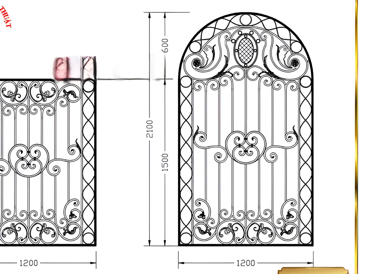 20+ File cad cổng sắt mỹ thuật đẹp mới chi tiết từ A đến Z 2025 File cad hàng ào sắt