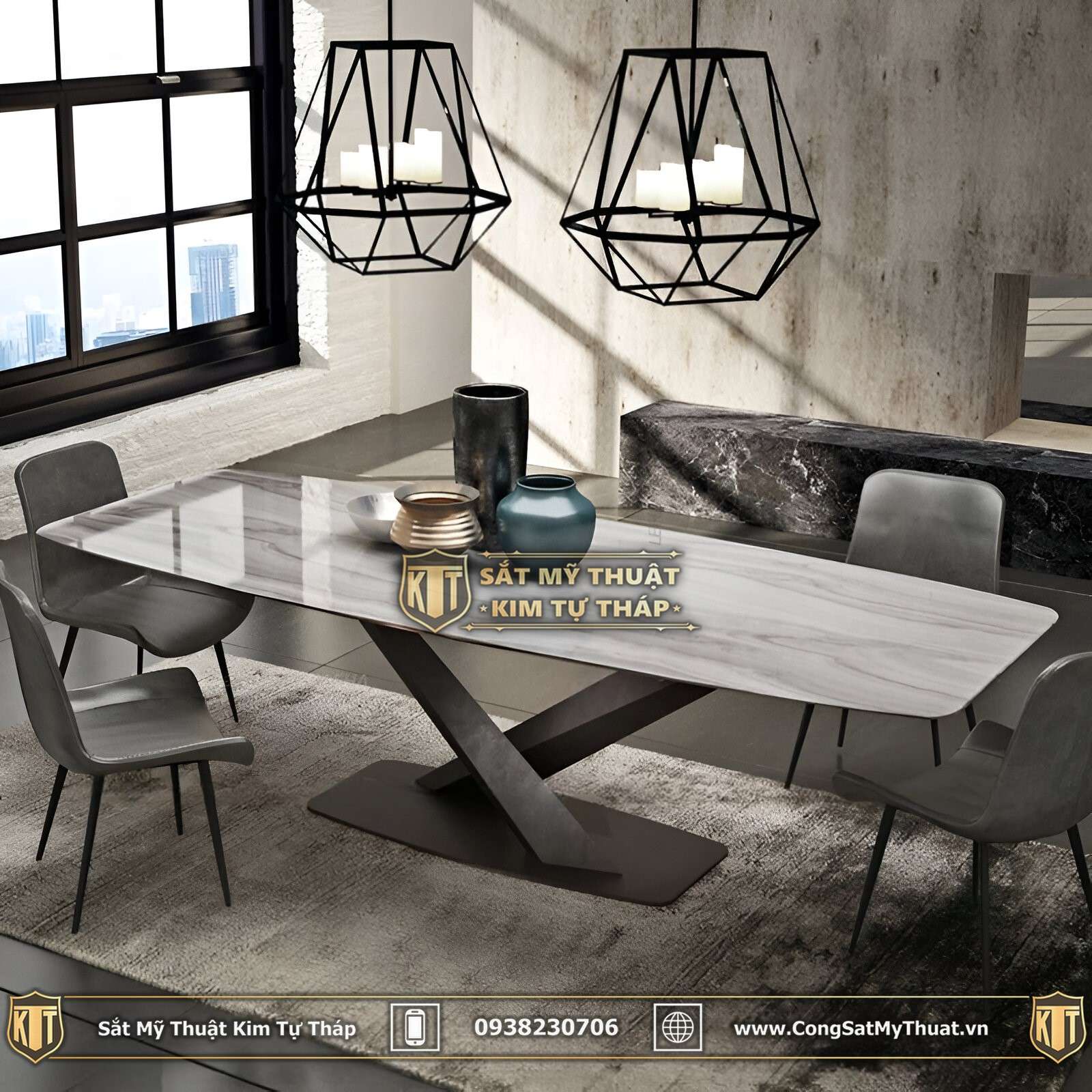 Chân bàn sắt hình chữ X 