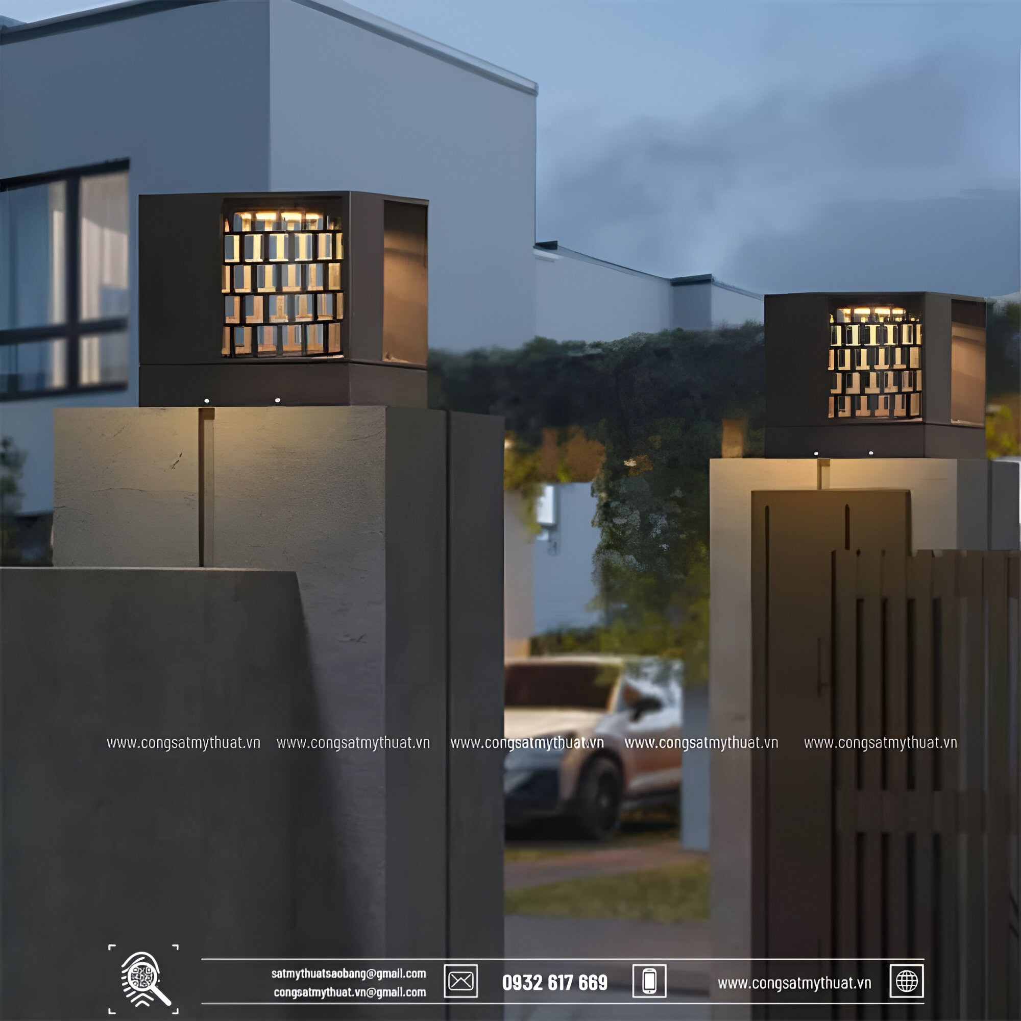 101+ Mẫu đèn trụ cổng sắt mỹ thuật đẹp tinh xảo nhất (2025) Thiết kế trụ đèn sắt mỹ thuật hiện đại