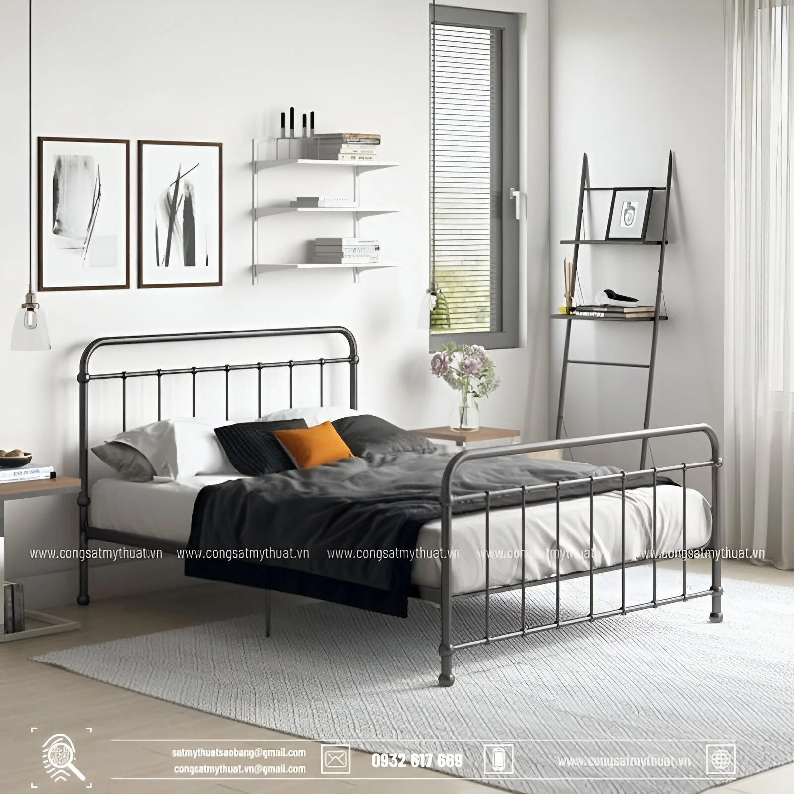 101+ Mẫu giường sắt mỹ thuật đẹp lộng lẫy đẳng cấp nhất 2025 Thiết kế giường sắt tối giản, thanh lịch