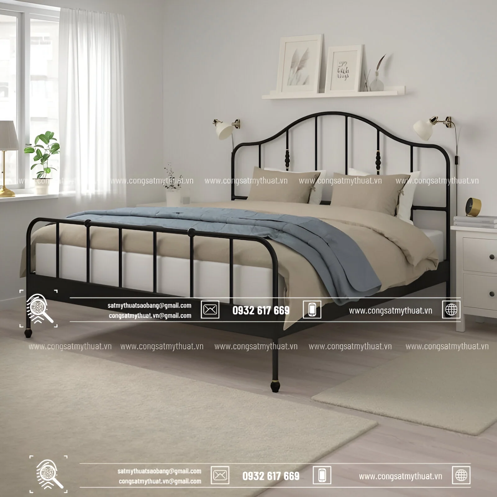 101+ Mẫu giường sắt mỹ thuật đẹp lộng lẫy đẳng cấp nhất 2025 Những kiểu giường sắt mỹ thuật tối giản
