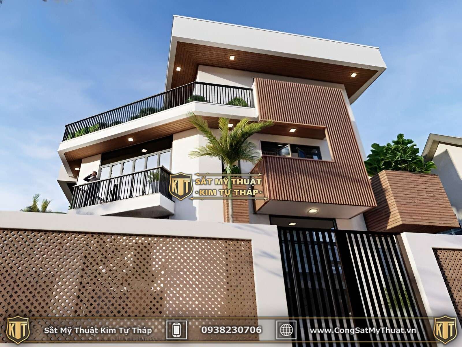 Hệ lam sắt trang trí mặt tiền 