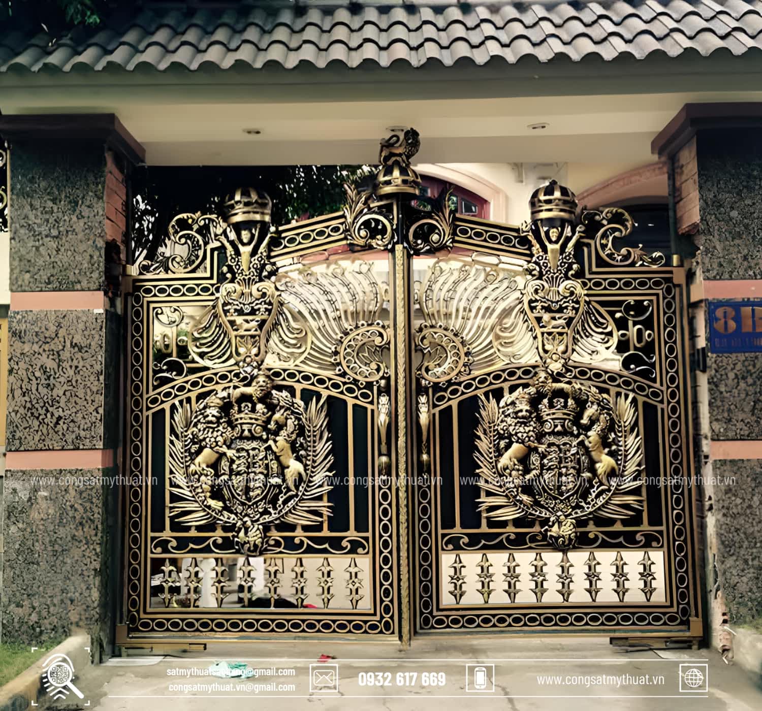 Mẫu cổng sắt nghệ thuật cho biệt thự villa