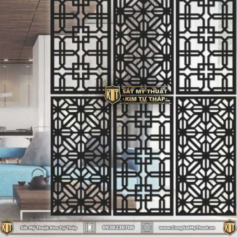 Vách ngăn sắt phòng thờ nghệ thuật đẹp