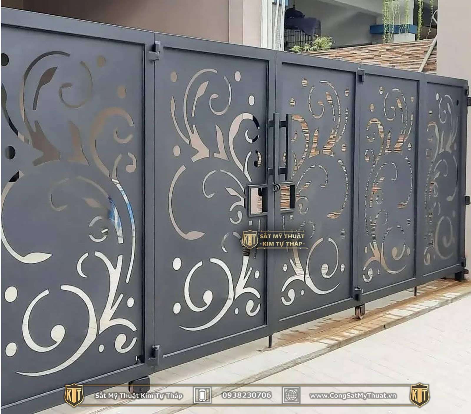 52+ Mẫu cổng sắt 6 cánh đẹp nghệ thuật đơn giản & hiện đại Cong sat cnc 6 canh