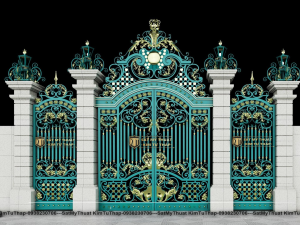 Cổng mỹ thuật CSSB-0006 màu xanh ngọc KTT020