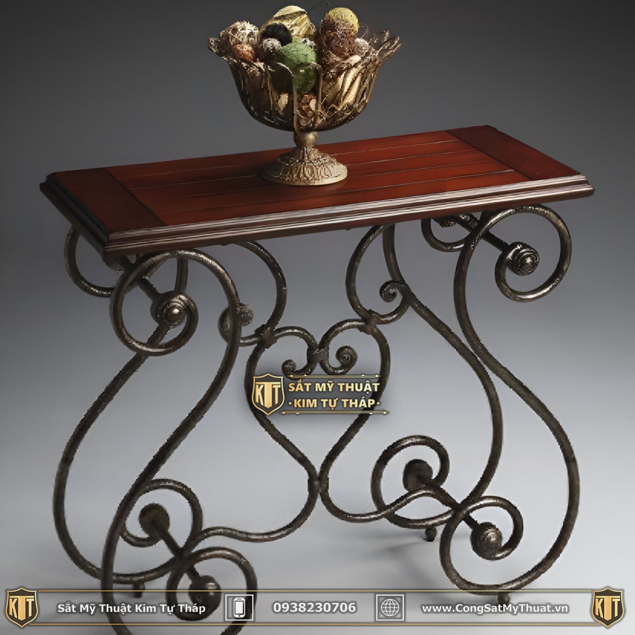 Mẫu chân bàn sắt mỹ nghệ đẹp 