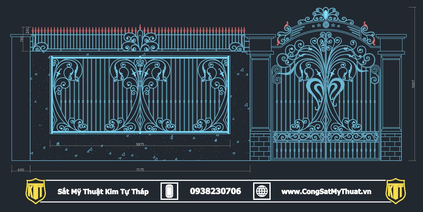 101+ Mẫu hàng rào biệt thự đẹp lộng lẫy xa hoa nhất (2025) cad rao