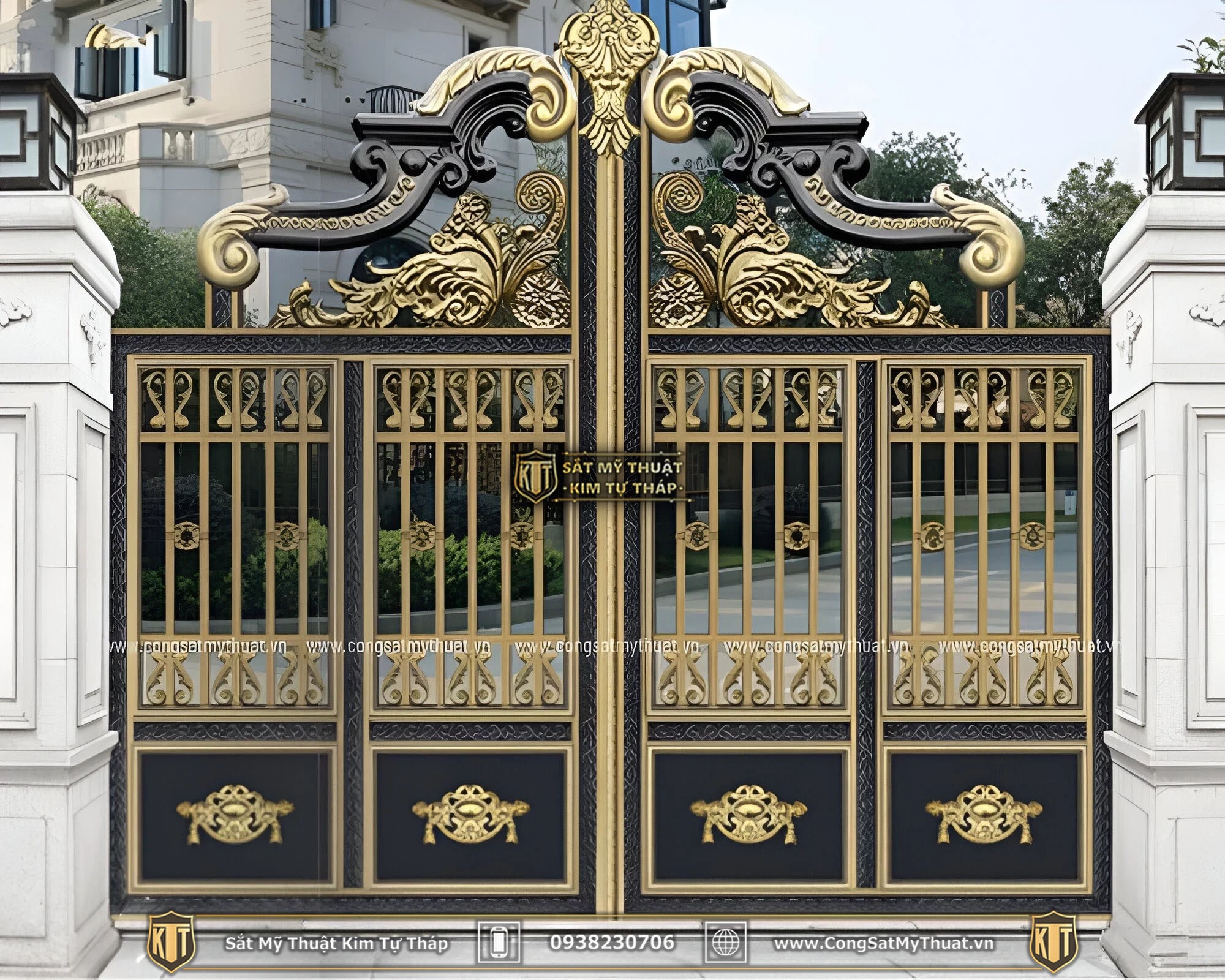 101+ Mẫu cổng biệt thự đẹp hiện đại & đơn giản lộng lẫy nhất cong-bong-gang-dep