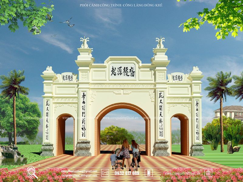 50+ Mẫu cổng làng đẹp bằng sắt mới đẹp nhất Việt Nam (2025) cong-lang-xua