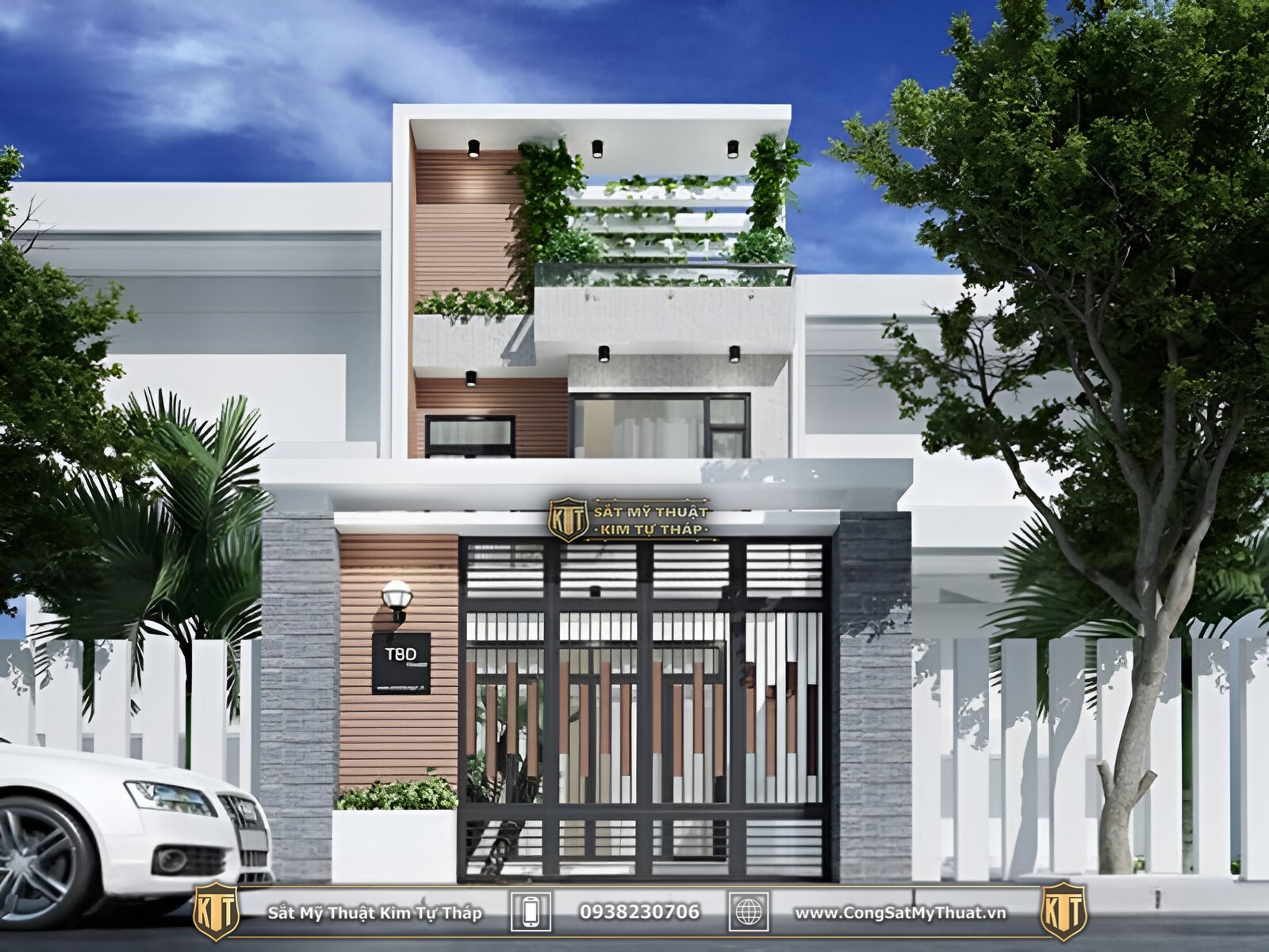 Những mẫu cổng nhà ống 5m mới nhất 2025