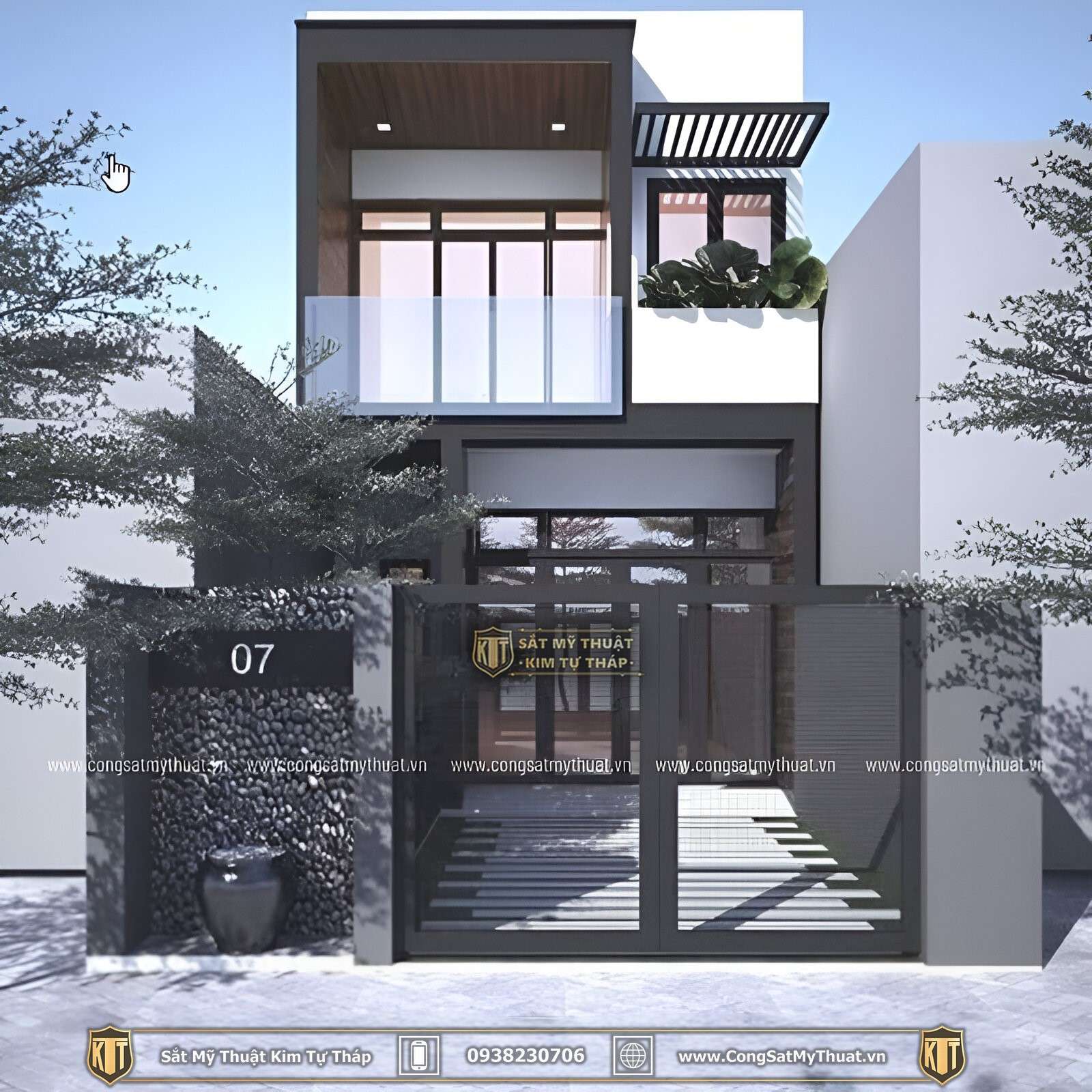 Những mẫu cổng nhà ống 5m mới nhất 2025